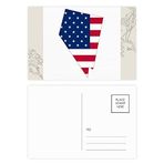 Dıythinker 14x9 cm 20 Adet Renkli Nevada Amerika Haritası Yıldızlar Geziler Bayrak Şekilli Çiçek Kartpostal Seti