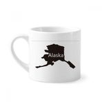 Dıythinker 170 ml Beyaz Alaska ABD Haritası Yıldızlar Çizgili Bayrak Mini Kahve Seramik Kupa