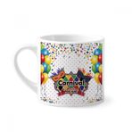 Dıythinker 170 ml Beyaz Balon Maskesi Happy Carnival Of Venice Mini Kahve Seramik Kupa