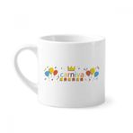 Dıythinker 170 ml Beyaz Balon Taç Happy Carnival Of Venice Mini Kahve Seramik Kupa