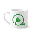 Dıythinker 170 ml Beyaz Büyük Fişli Enerji Araçlar Çevreyi Korur Mini Kahve Seramik Kupa