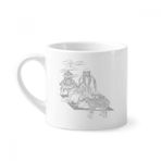Dıythinker 170 ml Beyaz Dao Religion Çin Sığır Lao Tzu Mini Kahve Seramik Kupa