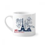 Dıythinker 170 ml Beyaz Eyfel Kulesi Fransa Paris Çizgi Çizim Mini Kahve Seramik Kupa