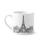 Dıythinker 170 ml Beyaz Eyfel Kulesi Kare Fransa Paris Mini Kahve Seramik Kupa