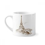 Dıythinker 170 ml Beyaz Eyfel Kulesi Paris Fransa Mini Kahve Seramik Kupa