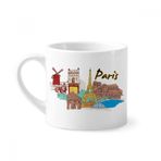 Dıythinker 170 ml Beyaz Fransa Paris Eyfel Kulesi Suluboya Mini Kahve Seramik Kupa