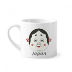 Dıythinker 170 ml Beyaz Geleneksel Japon Komik Kadın Maskesi Mini Kahve Seramik Kupa