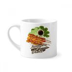 Dıythinker 170 ml Beyaz Geleneksel Singapur Satay Tabağı Mini Kahve Seramik Kupa