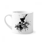 Dıythinker 170 ml Beyaz Gitar Müzik Enstrümanları Çılgın Desenli Mini Kahve Seramik Kupa