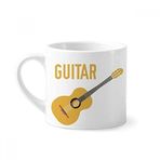 Dıythinker 170 ml Beyaz Gitar Müzik İllüstrasyonu Mavi Desenli Mini Kahve Seramik Kupa