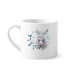 Dıythinker 170 ml Beyaz Globe Big Ben Eyfel Kulesi Suluboya Resim Mini Kahve Seramik Kupa