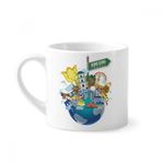 Dıythinker 170 ml Beyaz Hong Kong Gezi Yeri Çin Mini Kahve Seramik Kupa