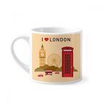 Dıythinker 170 ml Beyaz I Love London UK Posta Ofis Bayrağı Marka Mini Kahve Seramik Kupa