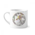 Dıythinker 170 ml Beyaz Kanat Çiçek Ağaç Kuş Ukiyo-e Mini Kahve Seramik Kupa