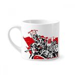 Dıythinker 170 ml Beyaz Kırmızı Bayrak Mao Zedong Alıntıları Kırmızı Çin Mini Kahve Seramik Kupa