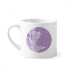 Dıythinker 170 ml Beyaz Lale Bitki Çiçek İllüstrasyon Mini Kahve Seramik Kupa