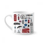 Dıythinker 170 ml Beyaz London Big Ben Kabini Yağmur Posta Kutusu Mini Kahve Seramik Kupa
