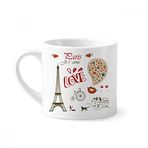 Dıythinker 170 ml Beyaz Love Paris Fransa Eyfel Kulesi Mini Kahve Seramik Kupa