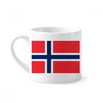 Dıythinker 170 ml Beyaz Norveç Ulusal Bayrağı Avrupa Ülke Mini Kahve Seramik Kupa