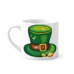 Dıythinker 170 ml Beyaz Parlak Yeşil Şapka İrlanda St.Patrick's Day Mini Kahve Seramik Kupa
