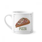 Dıythinker 170 ml Beyaz Pizza Dilimi İtalya Deniz Yemi Mini Kahve Seramik Kupa