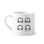 Dıythinker 170 ml Beyaz Renkli Kulaklık Müzik Dinleme Deseni Mini Kahve Seramik Kupa