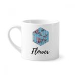 Dıythinker 170 ml Beyaz Rhododendron Çizim Sanatı Bitki Mini Kahve Seramik Kupa