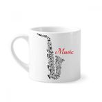Dıythinker 170 ml Beyaz Sax Klasik Müzik Dinleme İllüstrasyonu Mini Kahve Seramik Kupa