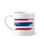 Dıythinker 170 ml Beyaz Suluboya Çizim Tayland Bayrağı İllüstrasyon Mini Kahve Seramik Kupa