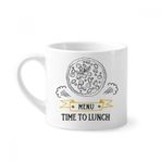 Dıythinker 170 ml Beyaz Time To Lunch Pizza Foods Mini Kahve Seramik Kupa