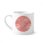 Dıythinker 170 ml Çiçek Bitki Hattı Şakayık Desenli Mini Beyaz Çömlek Seramik Saplı Kupa