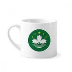 Dıythinker 170 ml Çin Makao Bölgesel Bayrak Mini Beyaz Çömlekçilik Seramik Saplı Kupa