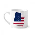 Dıythinker 170 ml Utah Amerika Abd Haritası Yıldızlar Çizgili Bayrak Mini Beyaz Çömlek Seramik Saplı Kupa