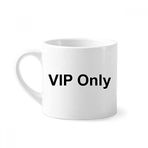 Dıythinker 170 ml Vip Sadece Siyah Sembol Desenli Mini Beyaz Çömlekçilik Seramik Saplı Kupa