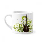 Dıythinker 170 ml Yeşil Gitar Müzik Taze Desenli Mini Beyaz Çömlekçilik Seramik Saplı Kupa