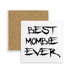 Dıythinker 2 Adet Best Mombie Ever Words Family Bless Kare Bardak Altlığı