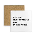 Dıythinker 2 Adet I Am The Powerful Boy Kare Bardak Altlığı