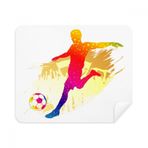 Dıythinker 2 Adet Süet Kumaş Futbol Sporcuları Çekim Çalışkan Telefon Ekran Temizleyici ve Gözlük Temizleme Bezi