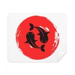 Dıythinker 2 Adet Süet Kumaş Goldfish Soyut Fırça Japonya Telefon Ekran Temizleyici ve Gözlük Temizleme Bezi