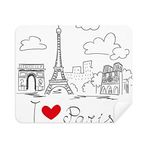 Dıythinker 2 Adet Süet Kumaş I Love Paris Fransa Eyfel Kulesi Hattı Telefon Ekran Temizleyici ve Gözlük Temizleme Bezi