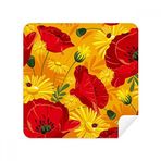 Dıythinker 2 Adet Süet Kumaş Kanvas Çiçekler Bitki Boyama Mısır Gelincik Gözlüğü Temizleme Bezi ve Telefon Ekran Temizleyici