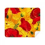 Dıythinker 2 Adet Süet Kumaş Kanvas Çiçekler Bitki Boyama Mısır Gelincik Telefon Ekran Temizleyici ve Gözlük Temizleme Bezi