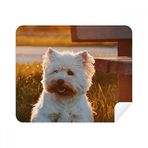 Dıythinker 2 Adet Süet Kumaş Köpek Beyaz Hayvan Yalnız Gece Telefon Ekran Temizleyici ve Gözlük Temizleme Bezi