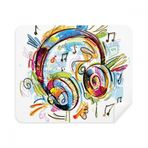 Dıythinker 2 Adet Süet Kumaş Kulaklık Renkli Müzik Çılgın Desenli Telefon Ekran Temizleyici ve Gözlük Temizleme Bezi