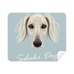Dıythinker 2 Adet Süet Kumaş Uzun Yüz Beyaz Saluki Köpek Evcil Hayvan Telefon Ekran Temizleyici ve Gözlük Temizleme Bezi