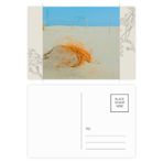 Dıythinker 20 Adet 14x9 cm Renkli Okyanus Kum Kumsal Turuncu Çizgi Resim Çiçek Kartpostal Seti