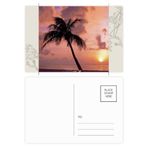 Dıythinker 20 Adet 14x9 cm Renkli Okyanus Kum Plaj Tekne Ağacı Resim Çiçek Kartpostal Seti