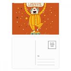 Dıythinker 20 Adet 14x9 cm Renkli Palyaço Maskesi Venedik Mutlu Karnavalı Kartpostal Seti