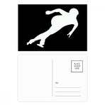 Dıythinker 20 Adet 14x9 cm Renkli Paten Kış Spor Siyah Siluet Kartpostal Seti