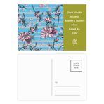 Dıythinker 20 Adet 14x9 cm Renkli Rhododendron Çizim Sanatı Bitki Şiir Kartpostal Seti